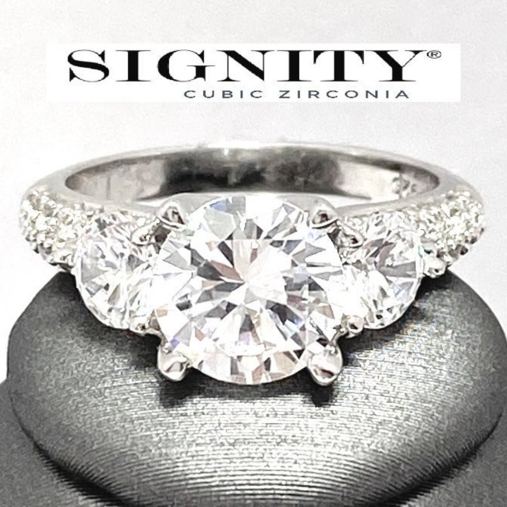 925 Sterling Silver, Signity Diamond CZ Ring